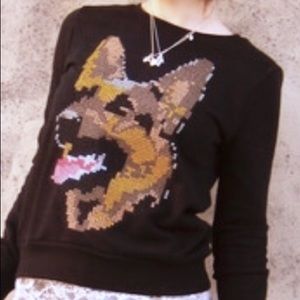 Mango cotton sweater with stitched graphic